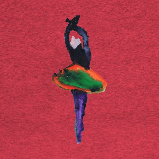 Exquisite Ballerina Watercolor: Vibrant Dance Art by Rita by Rita Winkler